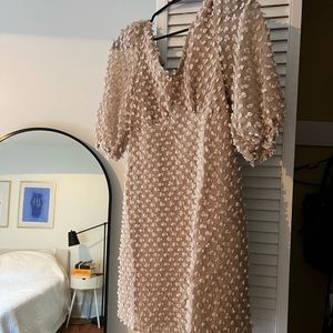 Puff-sleeve Mini in Light Camel